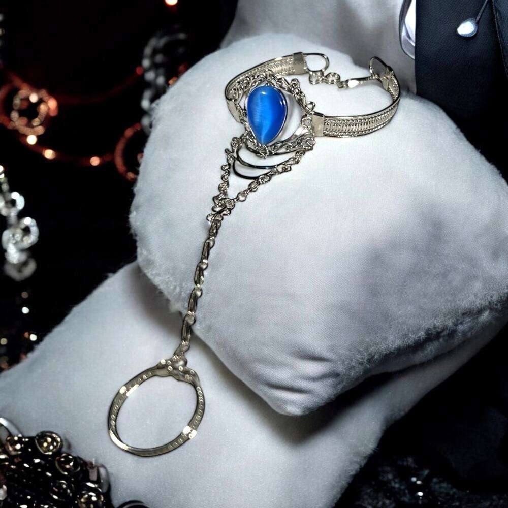 New Bracelet Ring Jewelry Accessory Deadstock Cats Eye Look Bead Costume Witchy